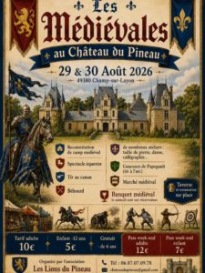 Image de l'article Les Médiévales au Château du Pineau – Association Les Lions du Pineau
