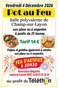 Image de l'article Téléthon – soirée pot au feu & feu d&rsquo;artifice